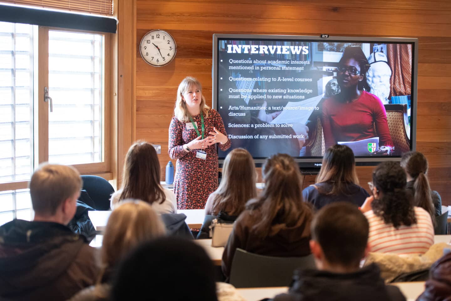 A woman leading a presentation