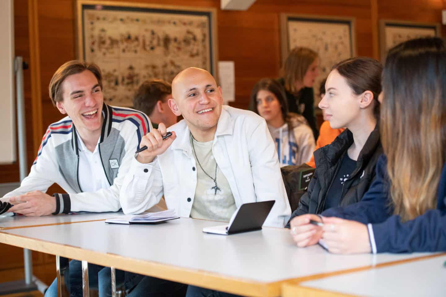 A group of students in a classroom