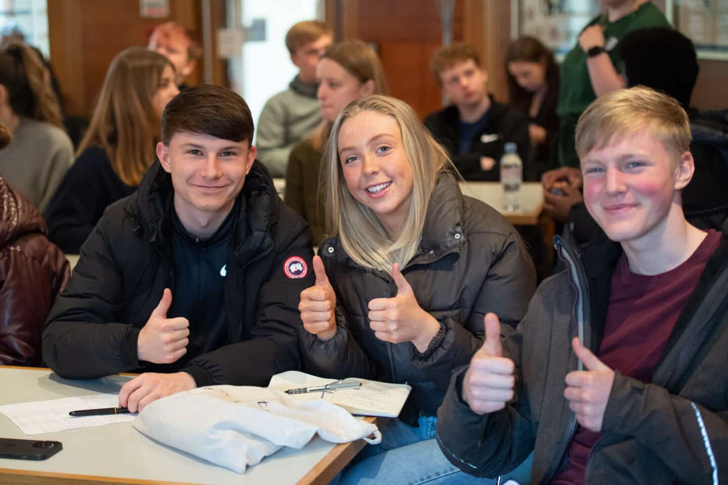 A group of students in a classroom