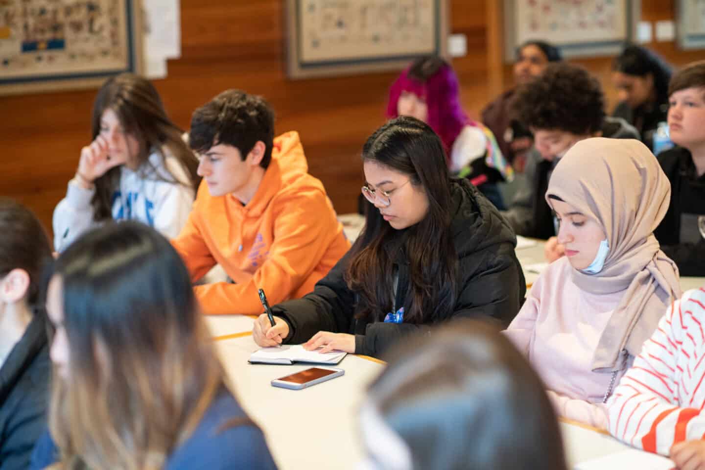 A group of students in a classroom