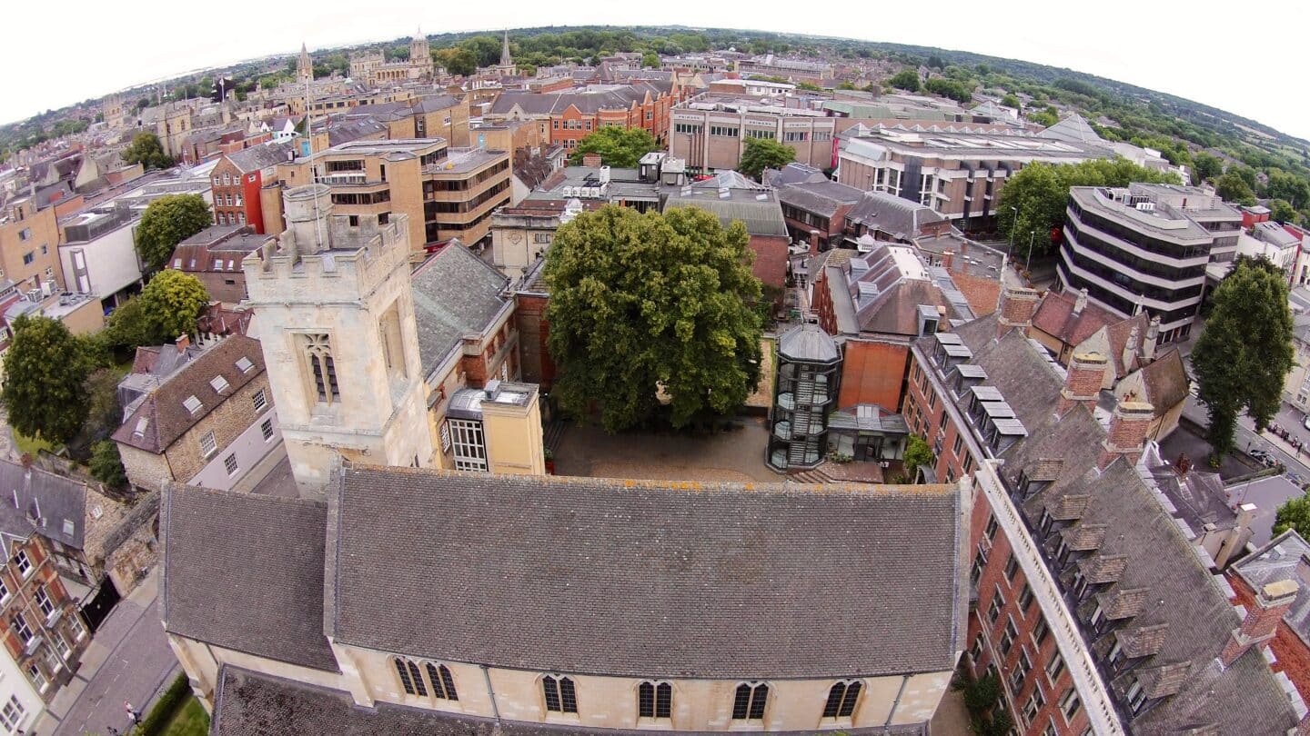 Drone shot of College