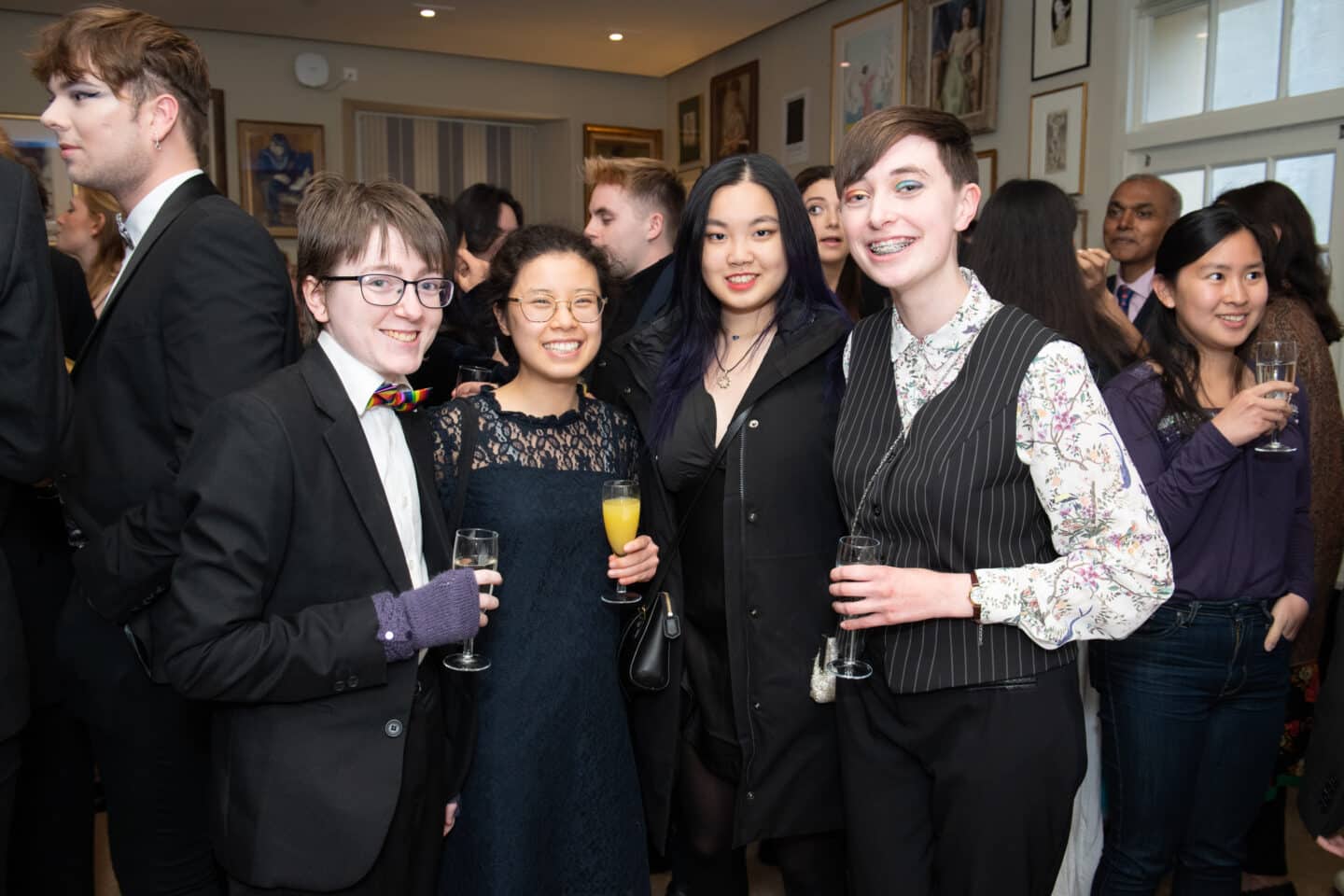 Four people at a formal event