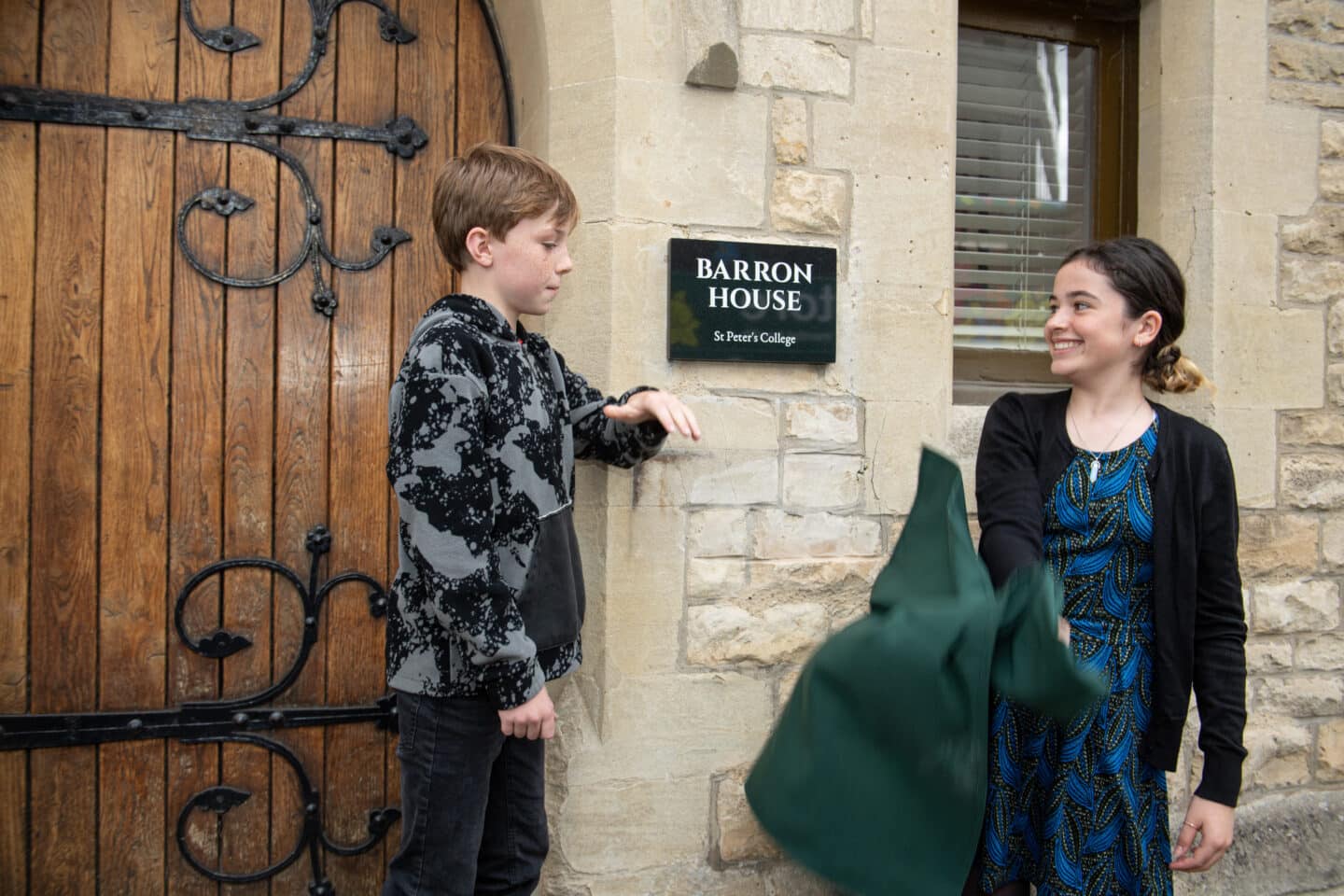 Members of the Barron Family at the unveiling of the new building plaques