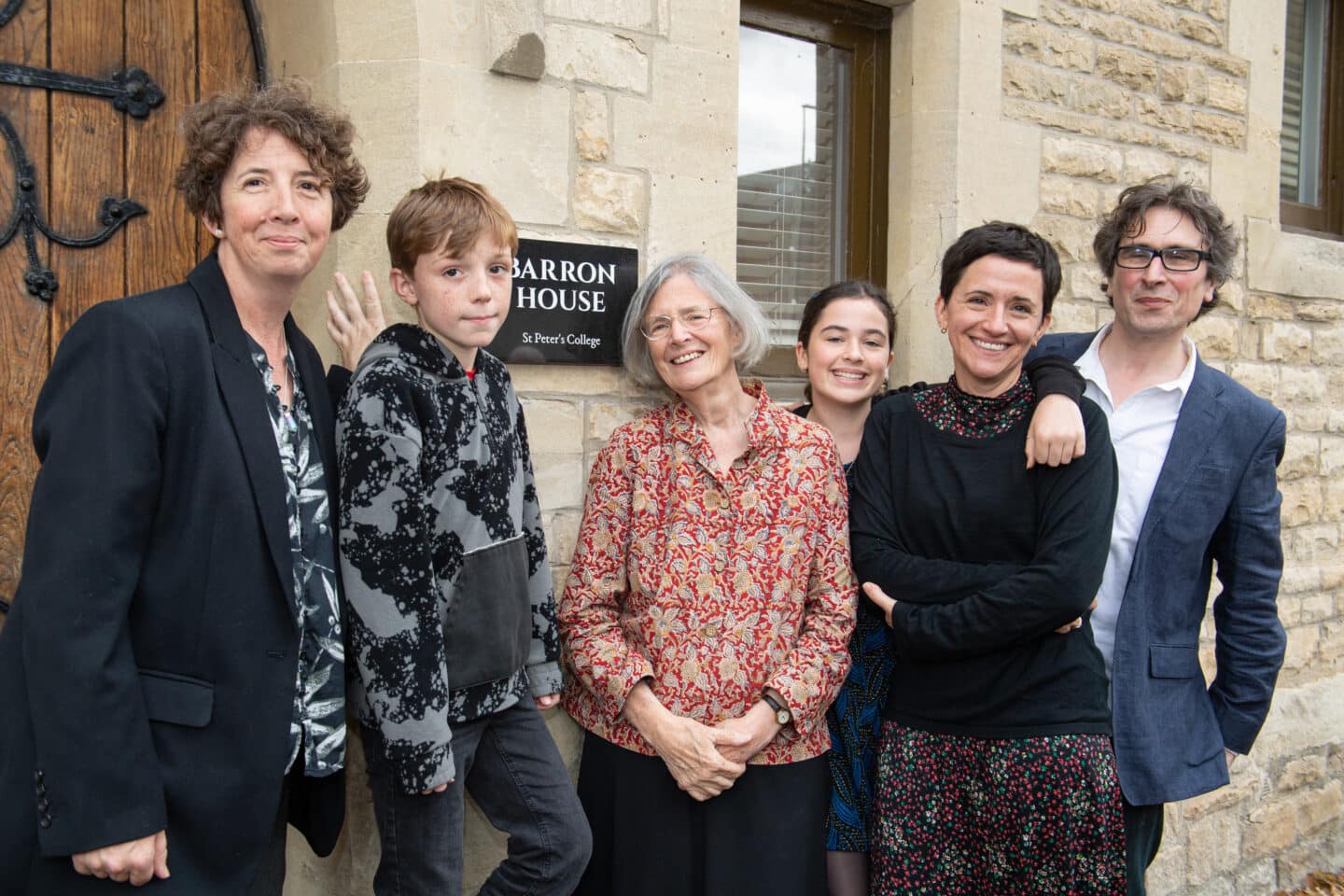 Members of the Barron Family at the unveiling of the new building plaques