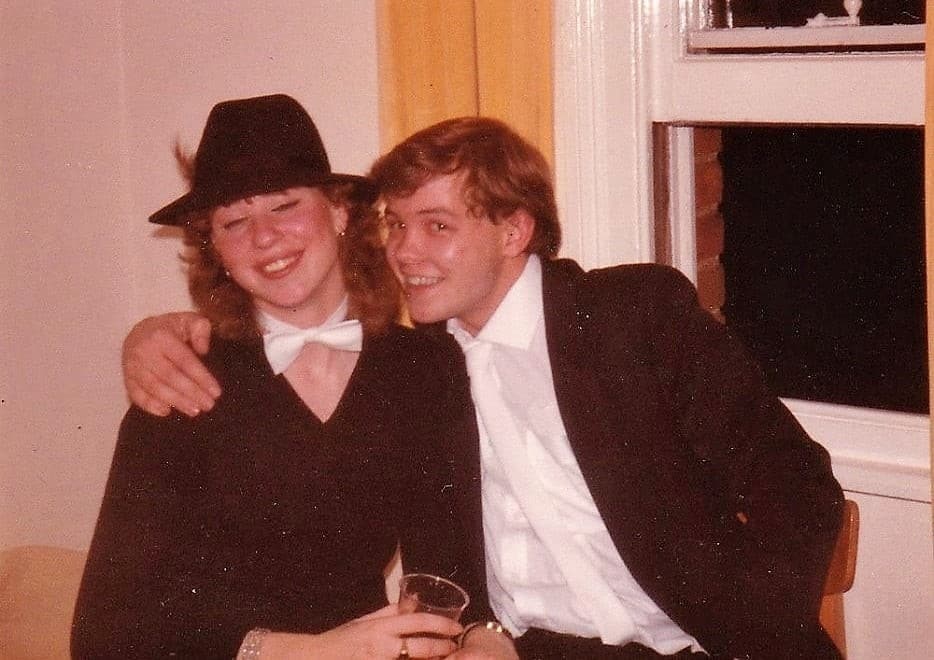 A young couple in fancy dress