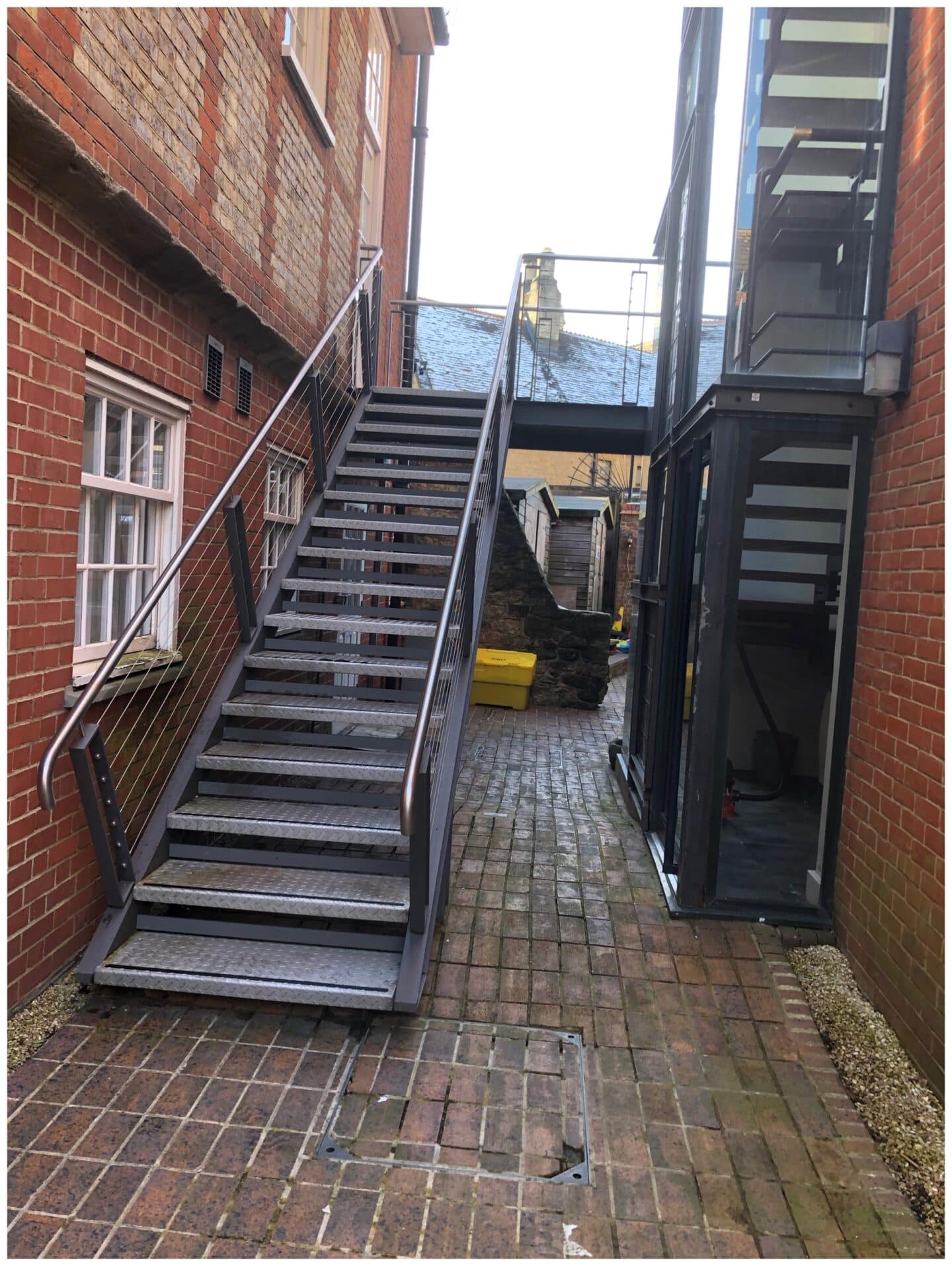 A metal staircase
