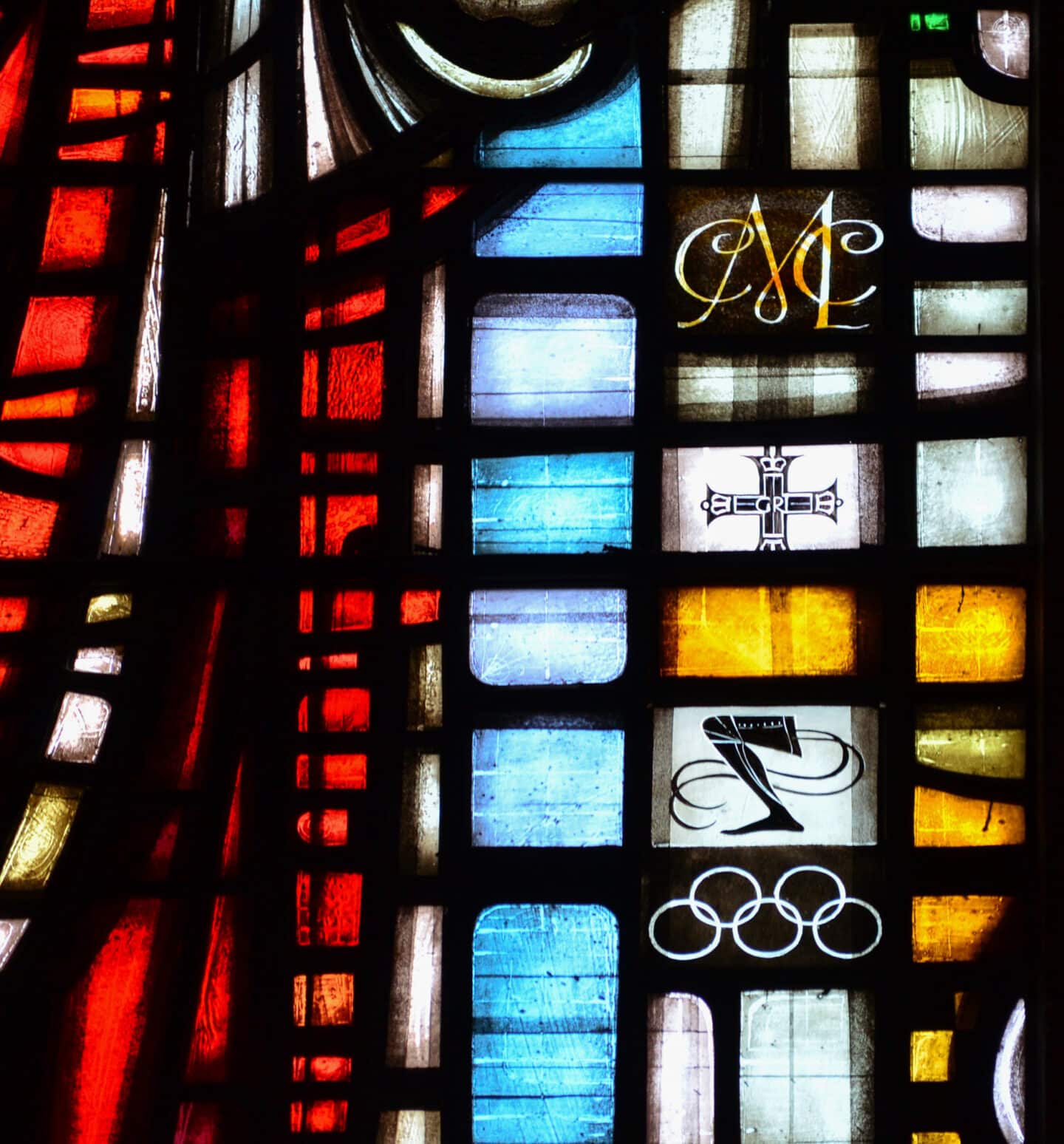 Detail of a stained glass window