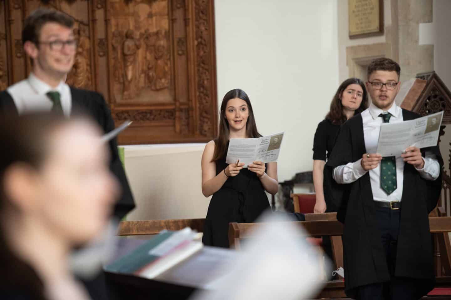 a choir singing