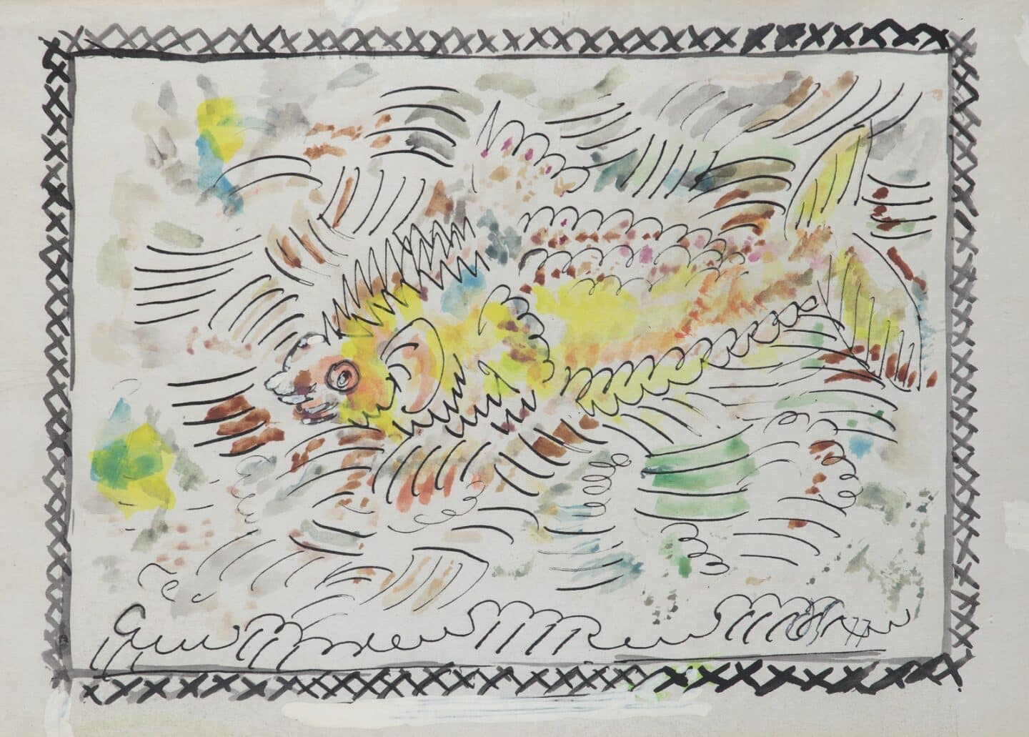 abstract painting of a fish