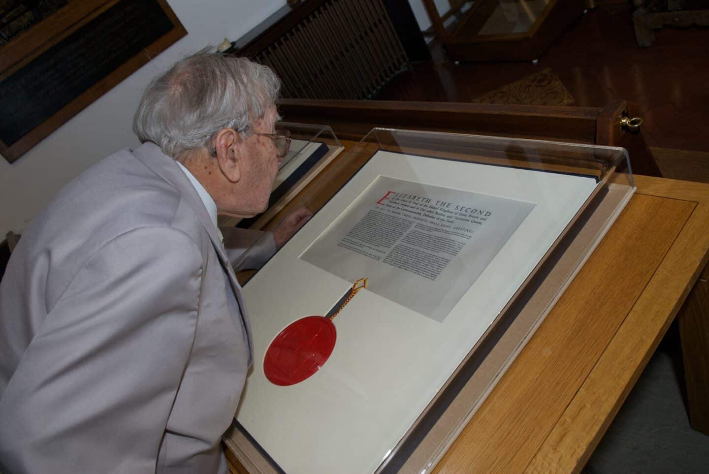 a man reading a document