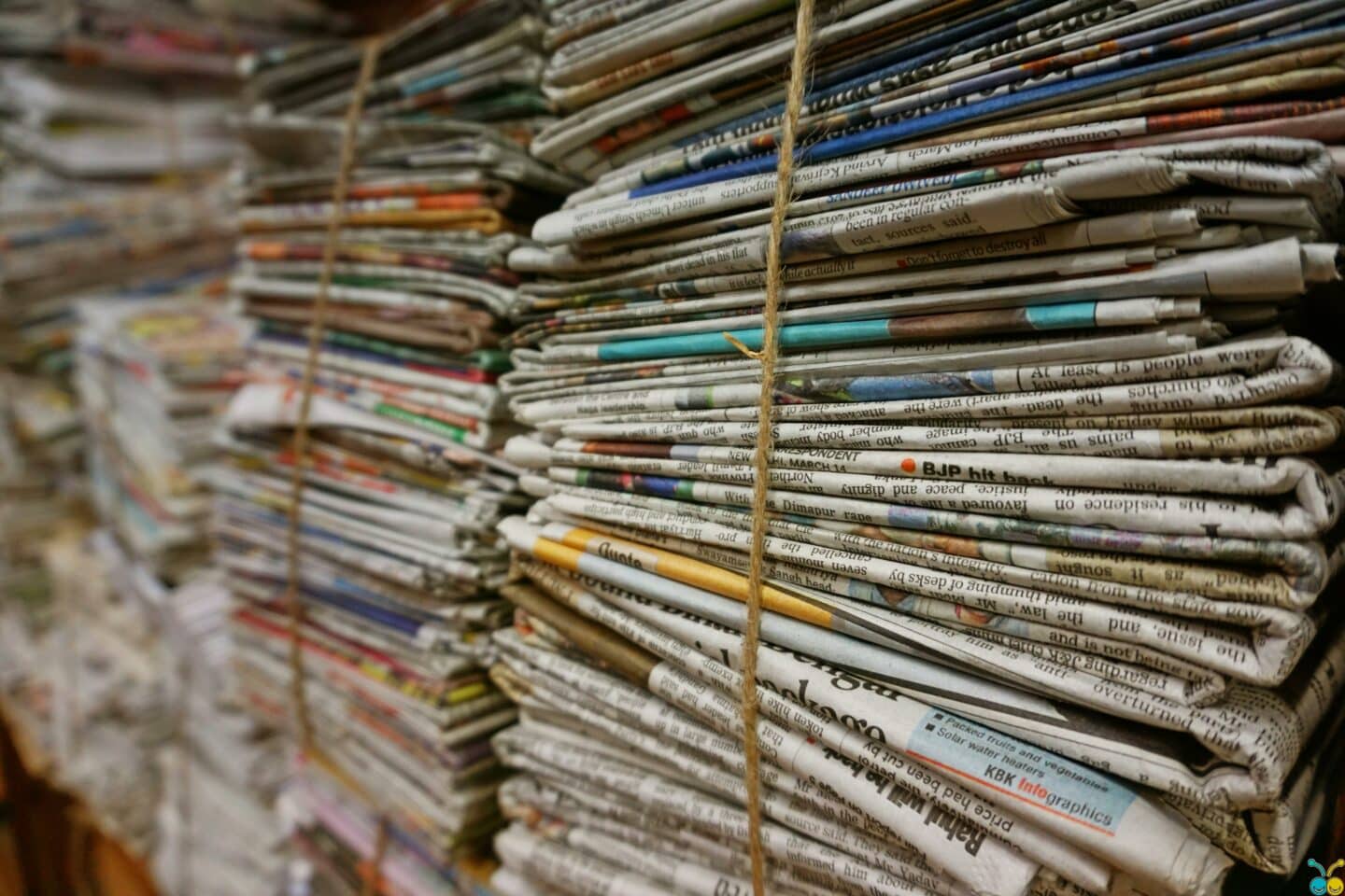 stacks of newspapers