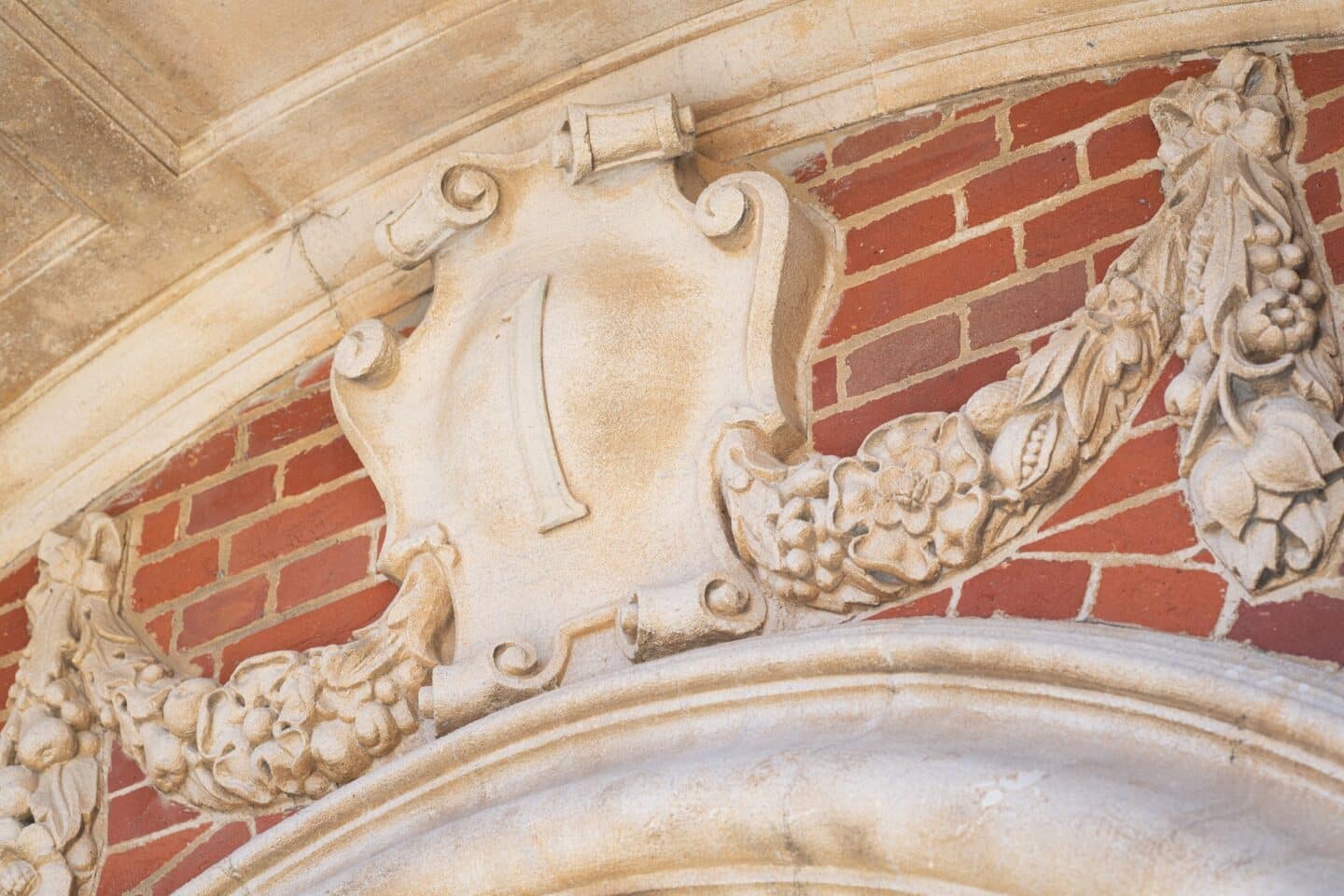 detail of a brick building