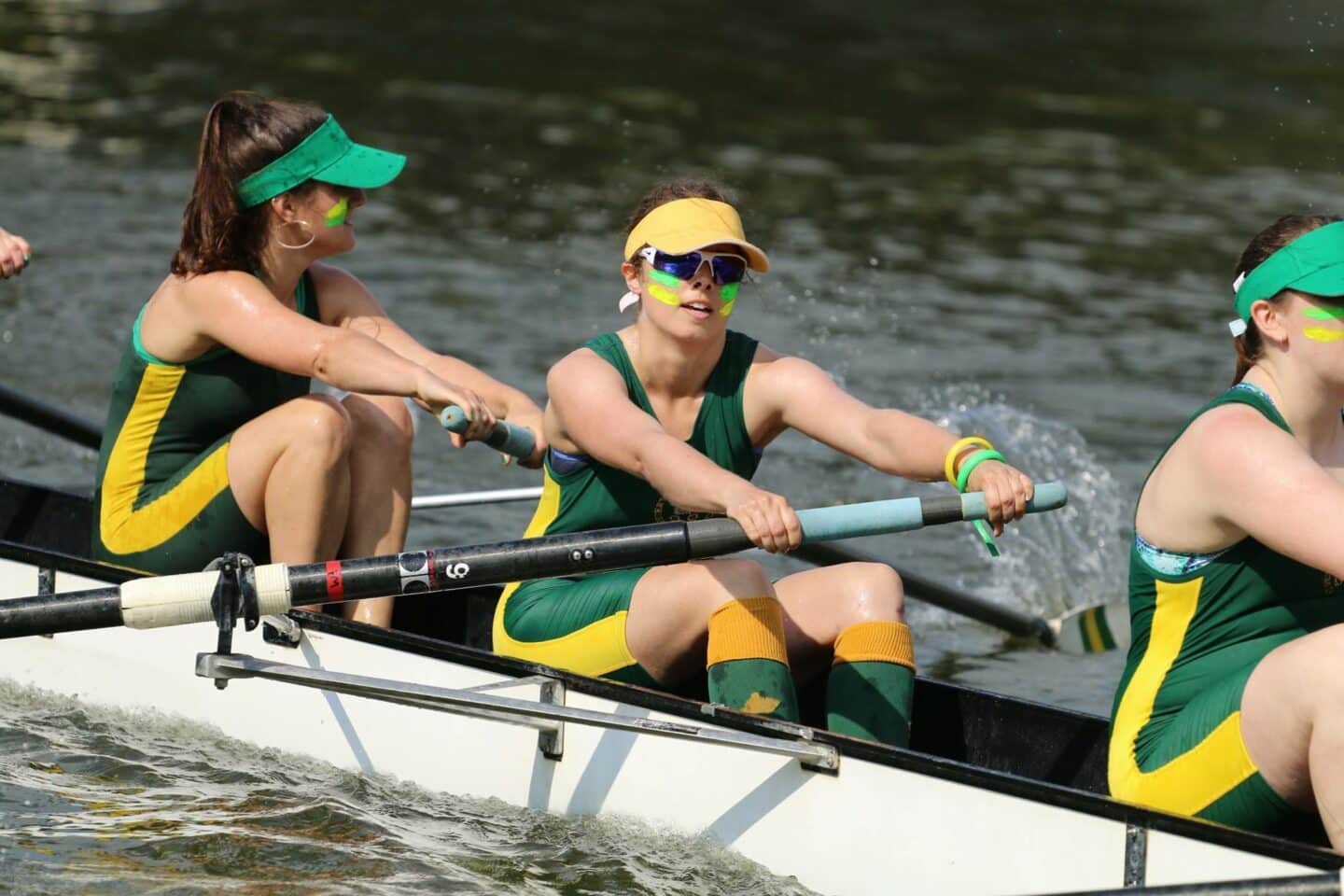 People rowing on a river