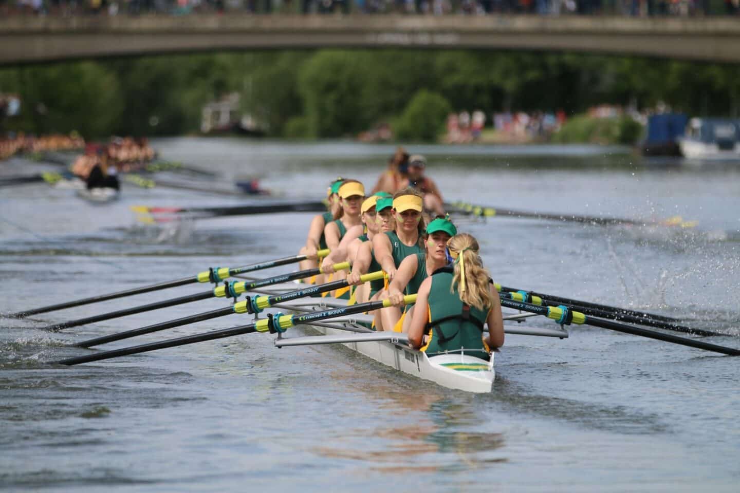 People rowing on a river