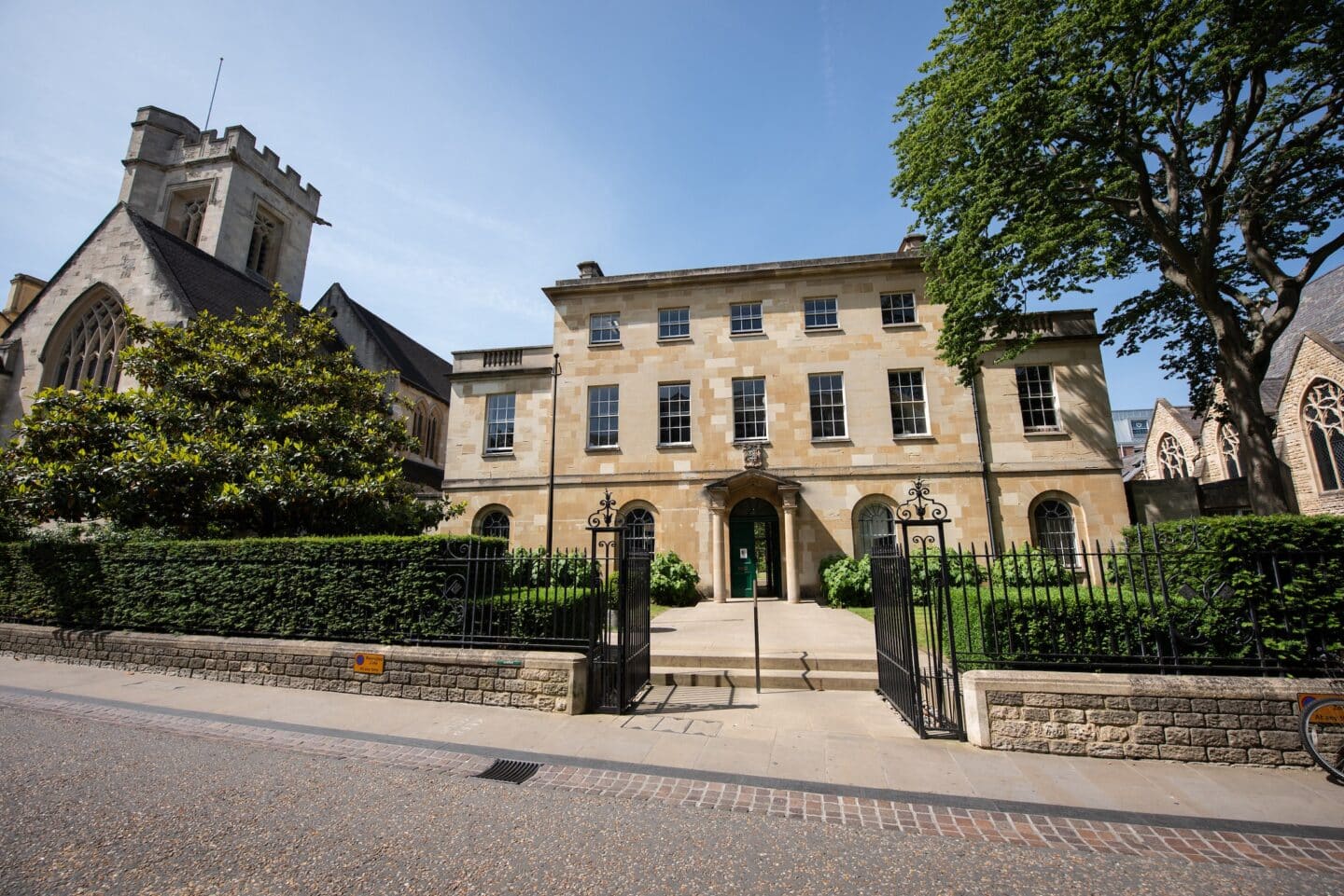 a street view of the St Peter's College lodge